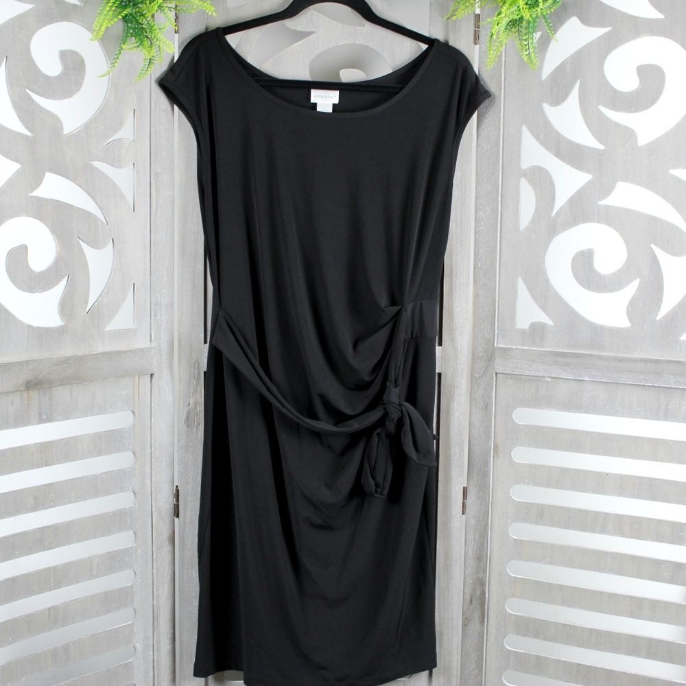 Motherhood Solid Black Maternity Dress Size L